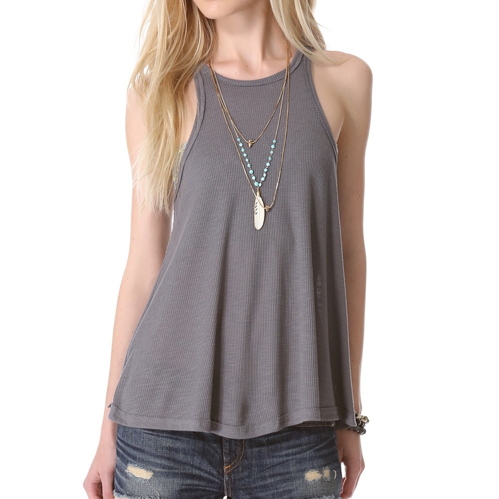Free People Long Beach Tank Gray